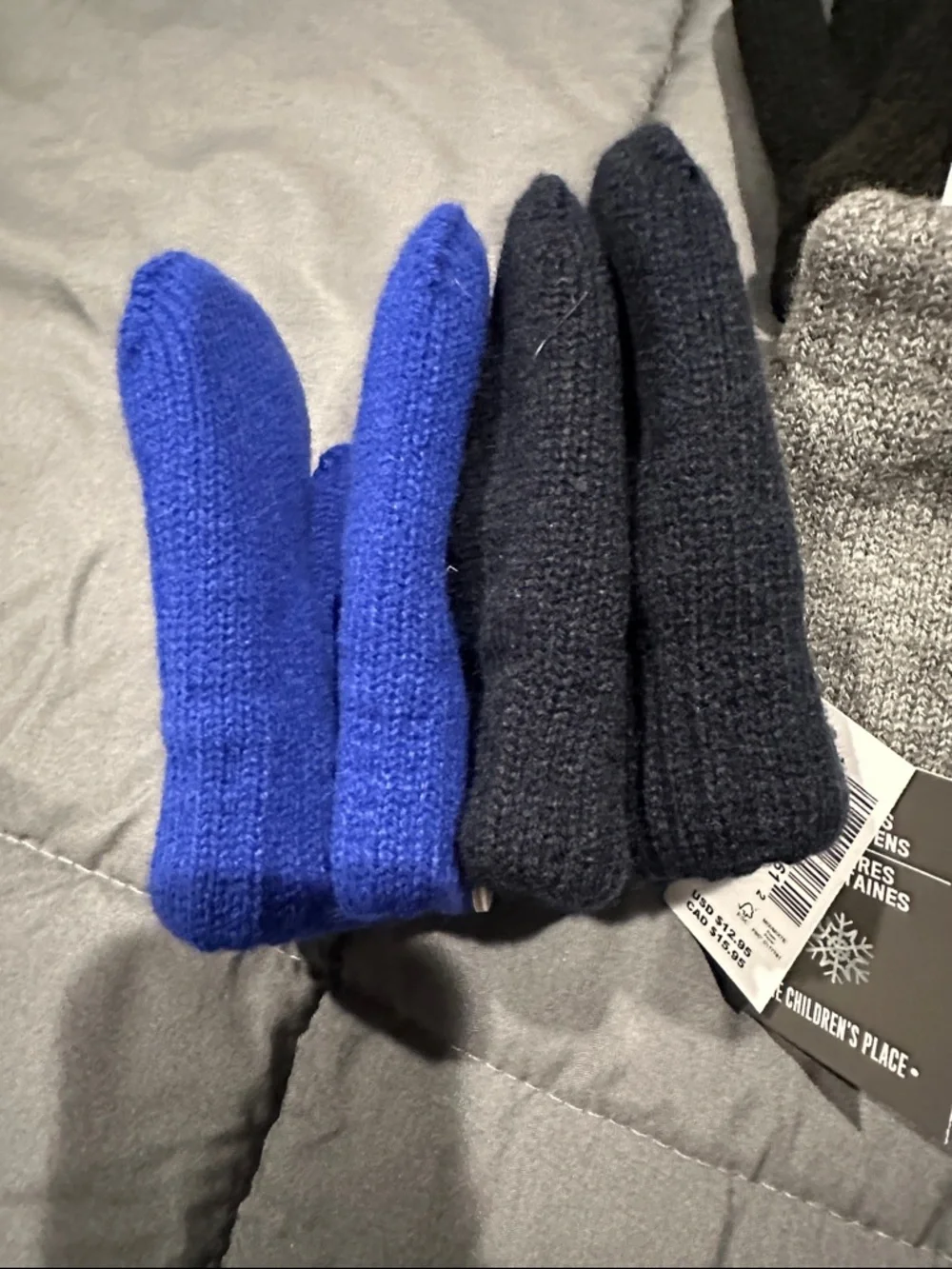 The Children's Place Kids Knit Mittens - Blue, Navy, Gray, Black